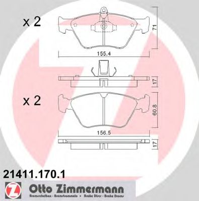 Тормозные колодки ZIMMERMANN 21411.170.1