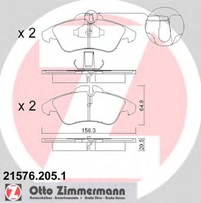 Тормозные колодки ZIMMERMANN 21576.205.1