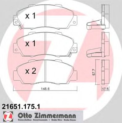 Тормозные колодки ZIMMERMANN 21651.175.1