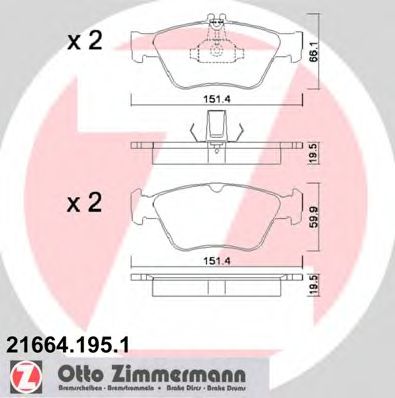 Тормозные колодки ZIMMERMANN 21664.195.1