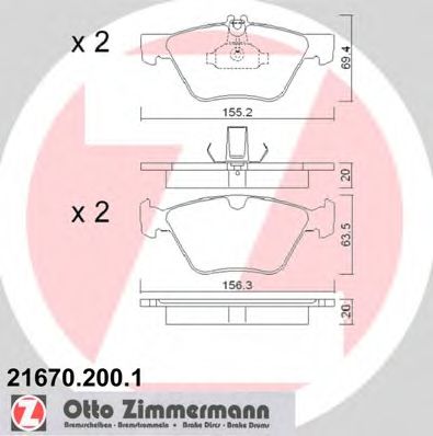 Тормозные колодки ZIMMERMANN 21670.200.1