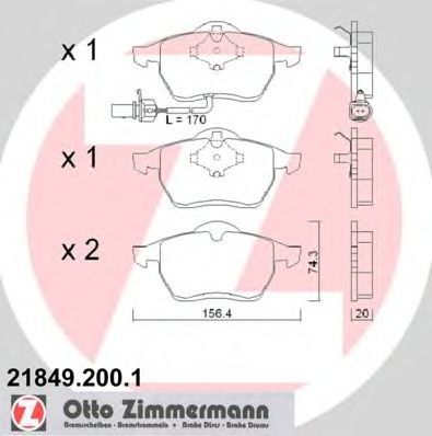 Тормозные колодки ZIMMERMANN 21849.200.1