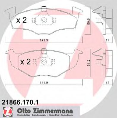 Тормозные колодки ZIMMERMANN 21866.170.1