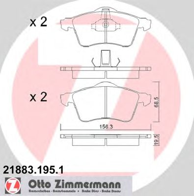 Тормозные колодки ZIMMERMANN 21883.195.1