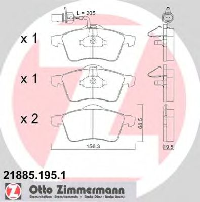 Тормозные колодки ZIMMERMANN 21885.195.1