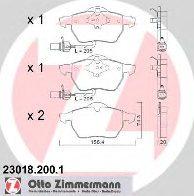 Тормозные колодки ZIMMERMANN 23018.200.1