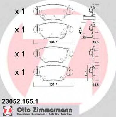 Тормозные колодки ZIMMERMANN 23052.165.1