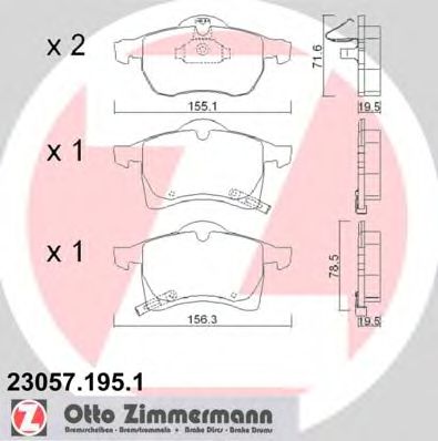 Тормозные колодки ZIMMERMANN 23057.195.1