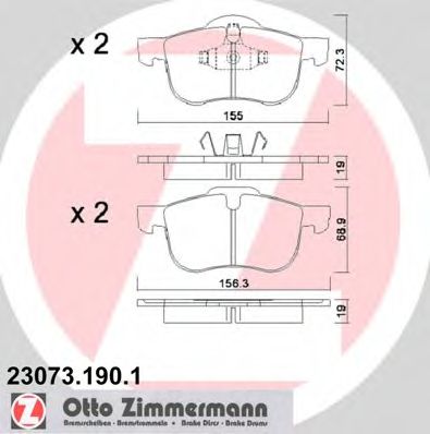 Тормозные колодки ZIMMERMANN 23073.190.1