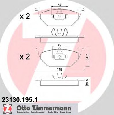 Тормозные колодки ZIMMERMANN 23130.195.1