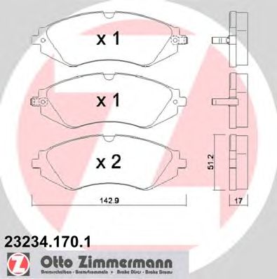 Тормозные колодки ZIMMERMANN 23234.170.1