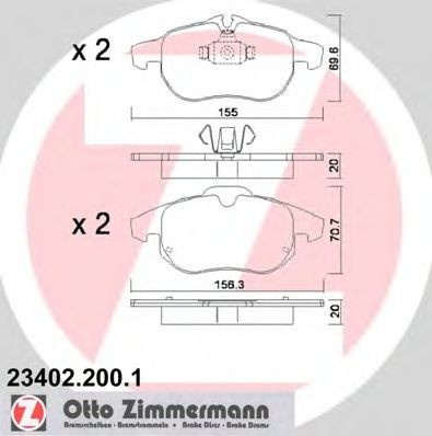 Тормозные колодки ZIMMERMANN 23402.200.1