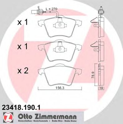 Тормозные колодки ZIMMERMANN 23418.190.1