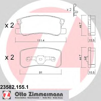 Тормозные колодки ZIMMERMANN 23582.155.1
