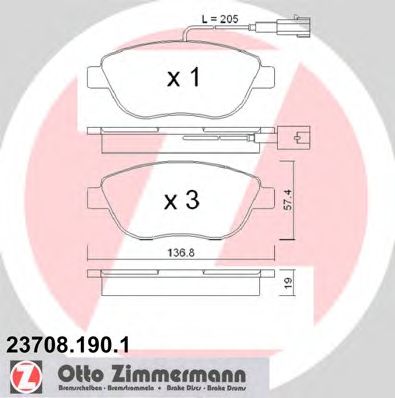 Тормозные колодки ZIMMERMANN 23708.190.1