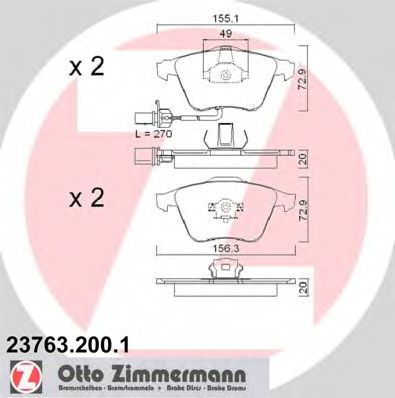 Тормозные колодки ZIMMERMANN 23763.200.1