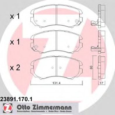 Тормозные колодки ZIMMERMANN 23891.170.1