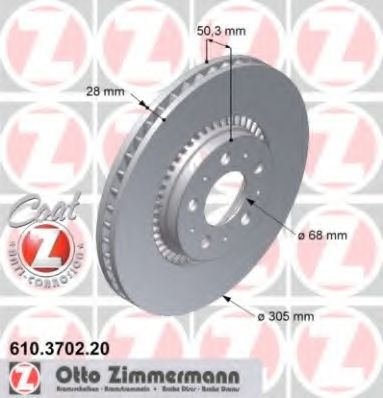 Гальмівний диск ZIMMERMANN 610.3702.20