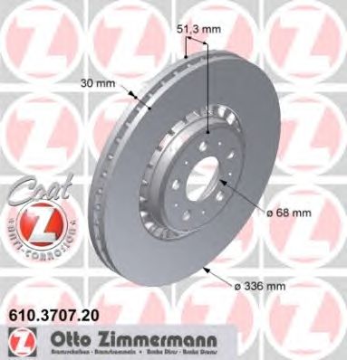 Тормозной диск ZIMMERMANN 610.3707.20