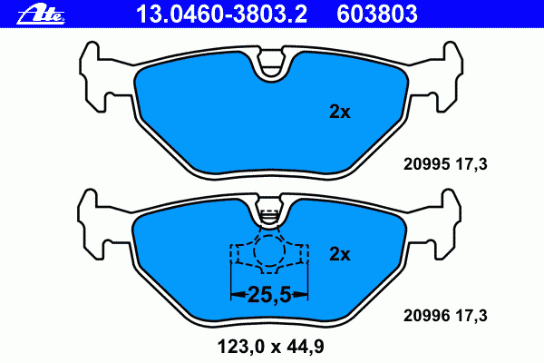 Тормозные колодки ATE 13.0460-3803.2
