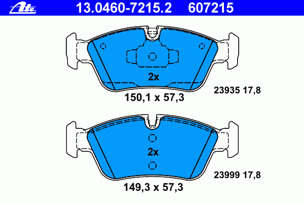 Тормозные колодки ATE 13.0460-7215.2