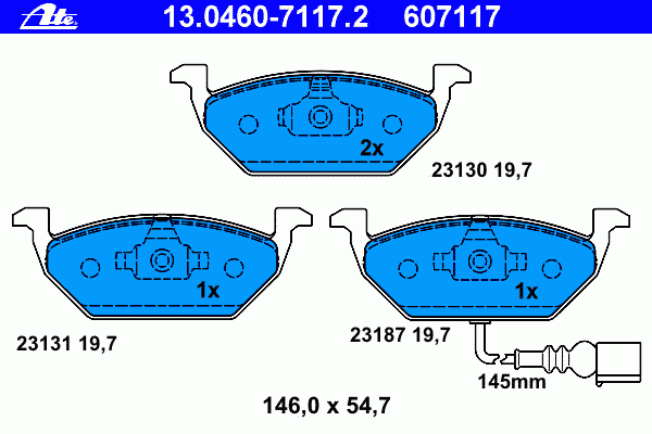 Тормозные колодки ATE 13.0460-7117.2