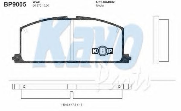 Тормозные колодки KAVO PARTS BP-9005