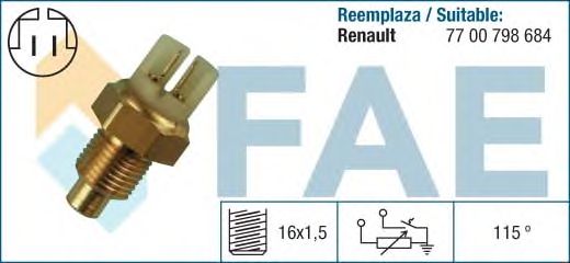 Датчик температуры охлаждающей жидкости FAE 34280