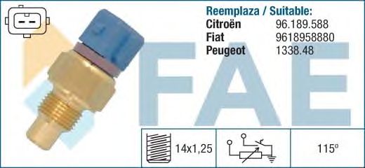 Датчик температуры охлаждающей жидкости FAE 34435