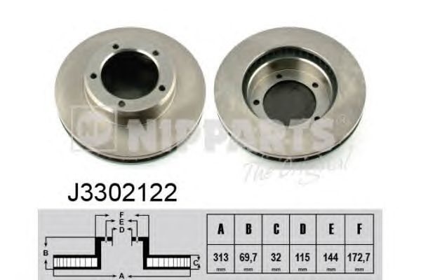 Тормозной диск NIPPARTS J3302122