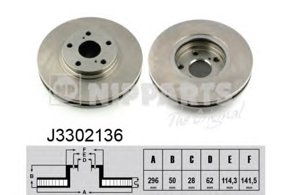 Тормозной диск NIPPARTS J3302136