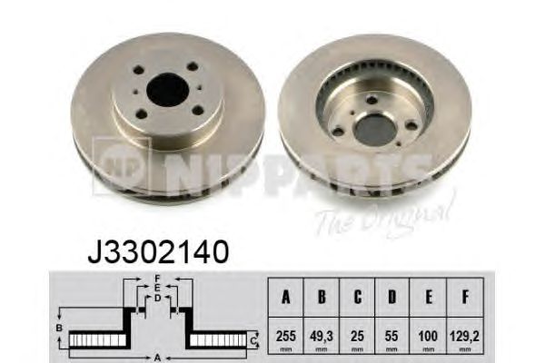 Тормозной диск NIPPARTS J3302140