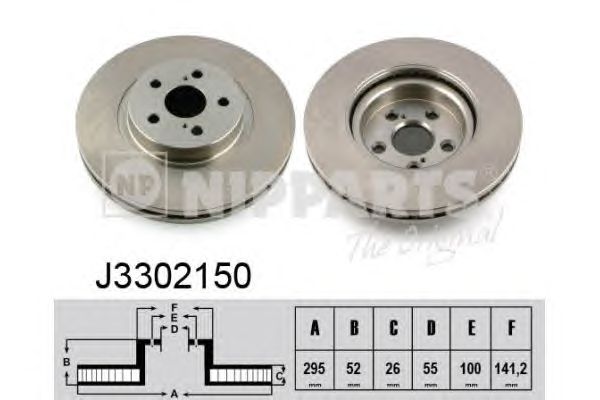Гальмівний диск NIPPARTS J3302150