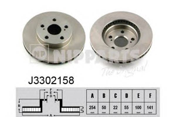 Гальмівний диск NIPPARTS J3302158