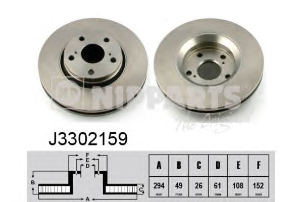 Тормозной диск NIPPARTS J3302159