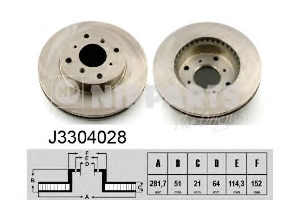 Тормозной диск NIPPARTS J3304028