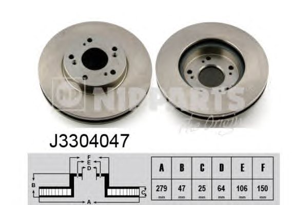 Тормозной диск NIPPARTS J3304047