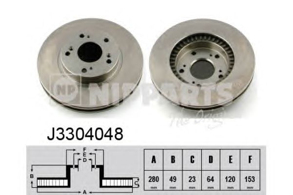 Тормозной диск NIPPARTS J3304048