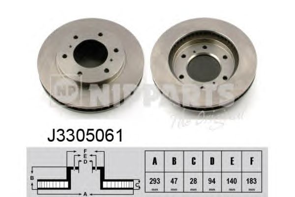 Тормозной диск NIPPARTS J3305061