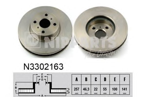 Тормозной диск NIPPARTS N3302163