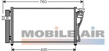 Радиатор кондиционера VAN WEZEL 82005178