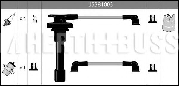 Комплект высоковольтных проводов HERTH+BUSS JAKOPARTS J5381003
