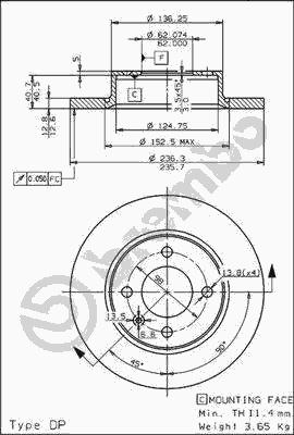 Тормозной диск BREMBO 08.5243.10