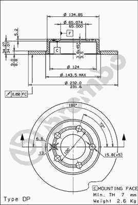 Тормозной диск BREMBO 08.7165.14