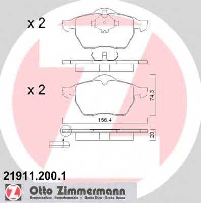 Тормозные колодки ZIMMERMANN 21911.200.1