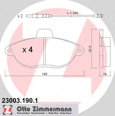Тормозные колодки ZIMMERMANN 23003.190.1