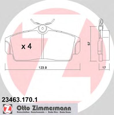 Тормозные колодки ZIMMERMANN 23463.170.1