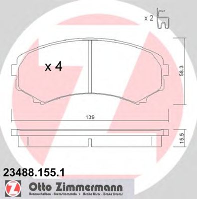 Тормозные колодки ZIMMERMANN 23488.155.1