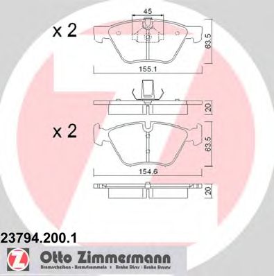 Тормозные колодки ZIMMERMANN 23794.200.1
