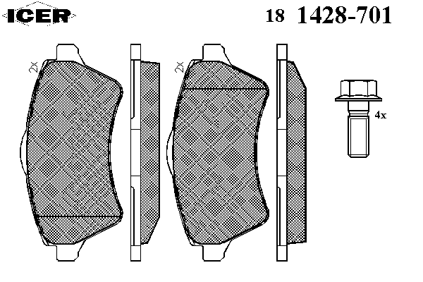 Тормозные колодки ICER 181428-701